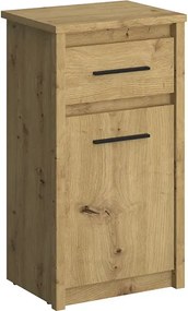 Wąska Klasyczna Komoda Dąb Artisan T0-W66
