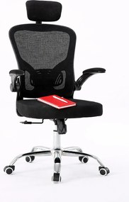 Ergonomiczny Fotel Czarny Biurowy Z Zagłówkiem Do Komputera C4-M35