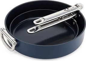 Juego de 2 sartenes antiadherentes Joseph Joseph Space, mango plegable, ahorro de espacio, aptas para inducción, color azul.