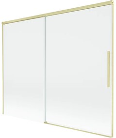 Mexen Rox parawan nawannowy 2-skrzydłowy rozsuwany 190 x 150 cm, transparent, złoty szczotkowany - 8C9-190-001-55-00