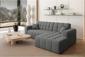 Narożnik w kształcie L NIMES, tkanina Portland, Antracytowy, Prawy