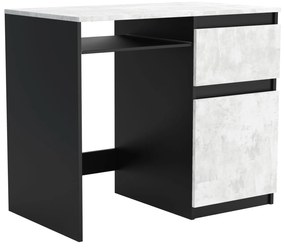 Biurko komputerowe młodzieżowe szkolne 90 cm REMI1 Czarny/Beton