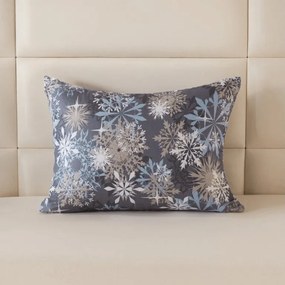 Poszewka na poduszkę z mikrofibry SNOWFLAKE 70x90 cm, niebieskoszara