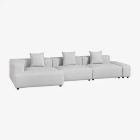 Sofa Modułowa 3-częściowa Szezlong Lewy (↔︎375 Cm) Bruna Tkaniny Gris Glacial - Sklum