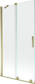 Mexen Velar parawan nawannowy 2-skrzydłowy rozsuwany 100 x 150 cm, transparent, złoty - 896-100-000-01-50