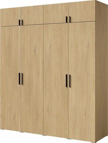 Szafa uchylna z nadstawką Napoli 4D 200 Dąb Cremona (czarny lub złoty uchwyt)