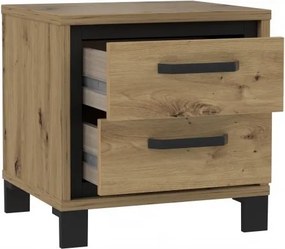 Dwuszufladowa szafka nocna w stylu loftowym Trondheim 011