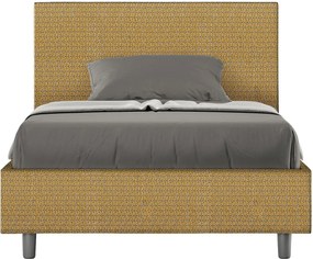 Łóżko bez stelaża tapicerowane 120x210 tkaniny Labirinto 6 żółty Adele