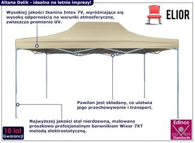 Rozkładana kremowa altana ogrodowa Tebe