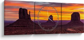 Obraz - Monument Valley v Arizonie (z zegarem) (90x30 cm)