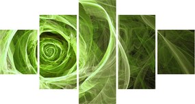Obraz - Abstrakcyjny zielony róż (125x70 cm)