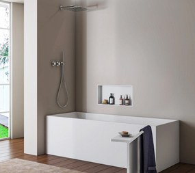 Biała półka wnękowa ścienna z odlewu mineralnego BA2513