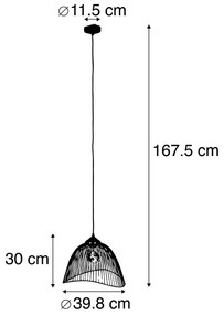 Designerska lampa wisząca mosiężna 39,8 cm - PiaDesignerski Oswietlenie wewnetrzne