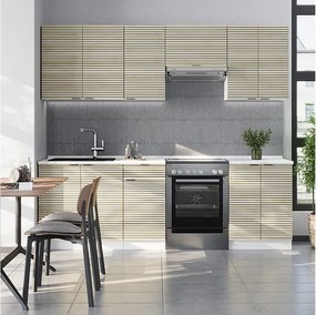 Aneks kuchenny panel dębowy/biały 240x60x81.6 fame-line