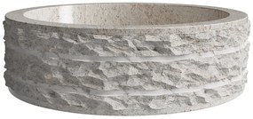 Umywalka nablatowa z marmuru - Kremowy - śr. 40 cm - CIRILA