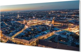 Szkło do Kuchni na Ścianę Nocna Panorama Krakowa