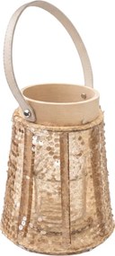 Lampion z cekinami CONE GLAM 26 cm, naturalny
