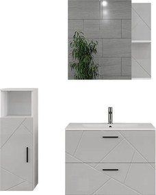 Zestaw mebli łazienkowych biały/biały wysoki połysk 80x44.6x57 irma