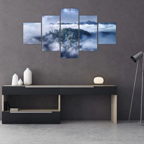 Obraz lasu we mgle (125x70 cm)