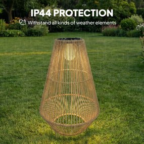 Outsunny Solarny stojak na lampę rattanową LED w stylu Boho wodoodporna IP44 | Aosom PL