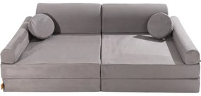 Velvet sofa dziecięca, szara - meowbaby®