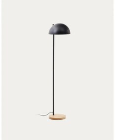 Czarna/w naturalnym kolorze lampa stojąca z metalowym kloszem (wysokość 150 cm) Catlar – Kave Home