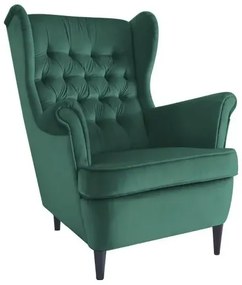 FOTEL HARRY VELVET ZIELONY BLUVEL 78 / WENGE SIGNAL