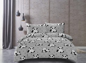 PrzytulneMieszkanie.pl PrzytulneMieszkanie.pl Pościel z mikrowłókna PANDA szare Rozmiar pościeli: 70 x 90 cm | 140 x 200 cm
