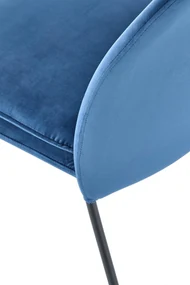 K443 krzesło granatowy, tapicerowany, tkanina velvet,