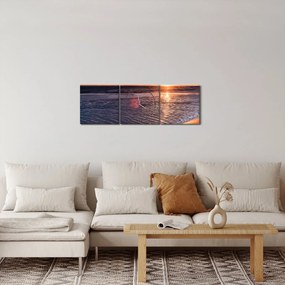 Obraz zachodu słońca (z zegarem) (90x30 cm)
