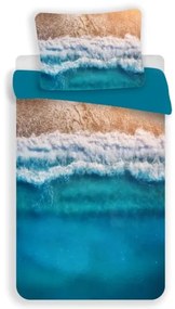 PrzytulneMieszkanie.pl PrzytulneMieszkanie.pl 3D Pościel z mikrofibry PARADISE BEACH, niebieska Rozmiar pościeli: 70 x 90 cm | 140 x 200 cm