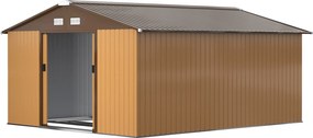 Outsunny Solidny Domek Narzędziowy - Metalowa Konstrukcja, Grafitowy Kolor - Praktyczna Szopa Ogrodowa