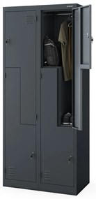 Szafa metalowa ubraniowa typu L JULIA, 800 x 1850 x 450 mm, antracytowa