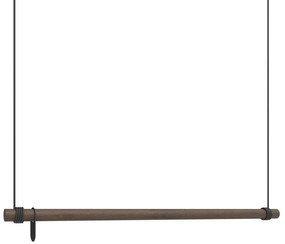Brązowy wieszak ścienny z litego drewna dębowego 110 cm Swing L – LIND DNA