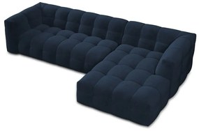 Niebieski aksamitny narożnik Windsor &amp; Co Sofas Vesta, prawostronny