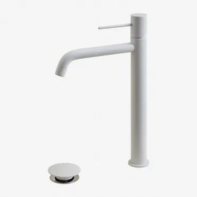 Zestaw Baterii Umywalkowej I Zaworu Spustowego Orveta Click-clack Z Mosiądzu Biała & ↑30 Cm & Zawór Z Przelewem - Sklum