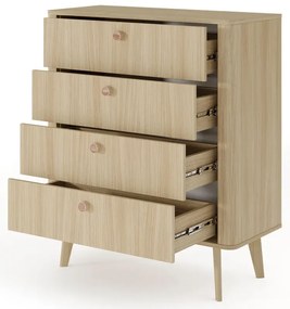 Komoda z 4 szufladami na nóżkach dąb barista R5-H73