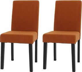 Krzesło do jadalni Littau Cord (zestaw 2 sztuk),  terakota, ciemne nogi