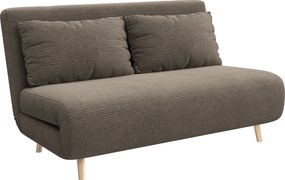 HOMCOM Sofa rozkładana, łóżko dla gości, 3-stopniowe regulowane oparcie, sztruksowy wygląd, do 120 kg, 141 x 90 x 81 cm, ciemnobrązowa