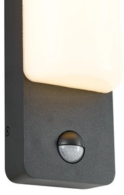 Zewnetrzna Zewnętrzna lampa ścienna czarna z czujnikiem ruchu, w zestawie LED - Shift Nowoczesny Oswietlenie zewnetrzne