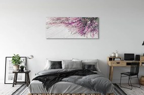 Duży obraz na płótnie Kwiaty na Deskach