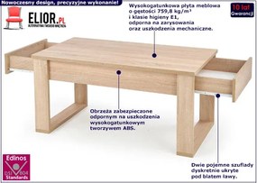 Prostokątna ława z szufladami  dąb sonoma - Malio