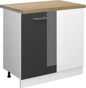 Szafka narożna antracyt wysoki połysk 86x60x81.6 r-line