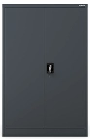 Biurowa szafa metalowa na akta KEVIN, 900 x 1400 x 400 mm, antracyt
