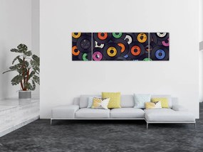 Obraz - Muzyczne płyty gramofonowe (170x50 cm)