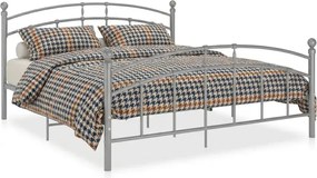 Szare metalowe łóżko dwuosobowe 140x200 cm F3-M75