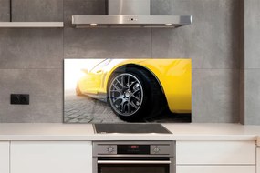 Panel szklany do Kuchni Klasyczne Żółte Auto