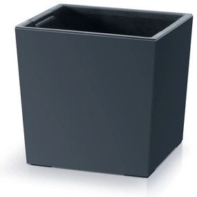Donica ogrodowa z wkładem Urbi Square Low 29,5 x 29,5 x 29 cm antracytowy PROSPERPLAST
