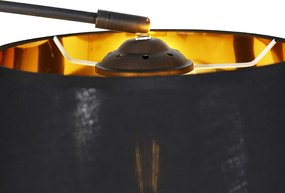 Nowoczesna lampa łukowa czarna ze złotem - Arc Basic