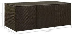 Brązowa rattanowa skrzynia na narzędzia ogrodnicze  - Lagu 3X